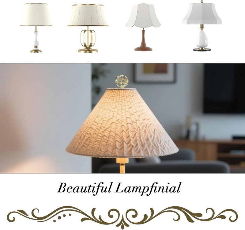 OMOBANU Dragonfly Lamp Finial Decorative Gold Finials for Lamps, Dragonfly Knobs Screw Cap for Lamps Shade Holder, Bracket Harp Top, Replacement Lamp Toppers Screw Cap (2.68 Inch Tall) - Image 3